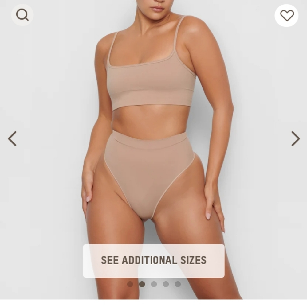 seamless sculpt mid waist thong shade clay size m new